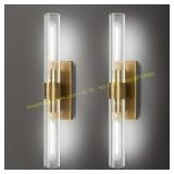 Brass Wall Sconces Set of Two, 22.8" 2-Light
