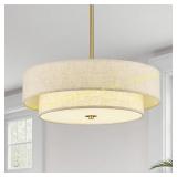VONLUCE 4-Light Drum Chandeliers, Gold