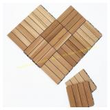 bingaai 10 Pcs Cedar Wood Interlocking Tiles