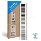 Steel Return Air Grille 4x30 White