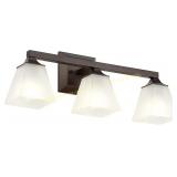 HWH 3-Light Vanity Light, ORB, Frosted Glass