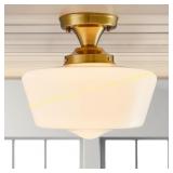 YoungRender Schoolhouse Light, Brass 12"