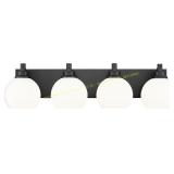 VL195-MB-ML-4: 4-Lt Matte Black Vanity Light