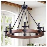 Wellmet 8-Light Wagon Wheel Chandelier