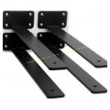 2 ct. 4 Pack 16" Black Hidden L Shelf Brackets