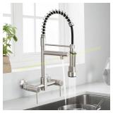 Brushed Nickel Wall Mount Kitchen Faucet