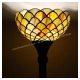 Tiffany Torchiere Floor Lamp Stained Glass