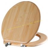 Bamboo Toilet Seat with Zinc Hinges, 16.5"