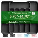 AUJEN Cutlery Organizer: Expandable Tray, Black