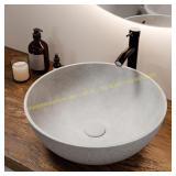 Design Vessel Sink, Concrete, 15.7" Gray