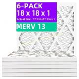 18x18x1 (6-Pack) MERV 13 Pleated Air Filter