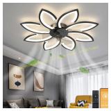 LENIVER 35.5" Ceiling Fan with Lights   Black