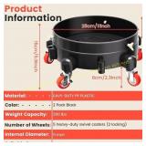 11" Bucket Dolly, 5 Cab Wheel Casters