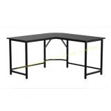 19.7 in. Black L Shaped Desk with Tray