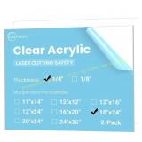 CALPALMY 2-Pack 18x24 Clear Acrylic Sheet