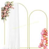 Metal Arch Backdrop Stand 7.2+6FT Gold Set 2