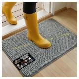 Gorilla Grip Doormat, Microfiber, Gray 24x17