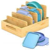 Retro Shaw Bamboo Lid Organizer with Dividers