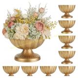 Distressed Gold Compote Vases (Set of 8)