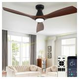 Depuley 52" Ceiling Fan with Lights, Walnut