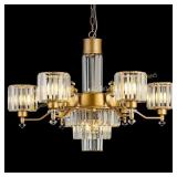 CVKASH 7-Light Crystal Chandelier, Gold