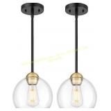 Emak Modern 8" Glass Pendant Lights, 2PK