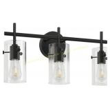 Matte Black 3-Light Vanity Light