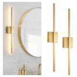 LED Wall Sconces, 28" Gold (2)
