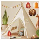 Tiny Land Kids Teepee Tent with Lights