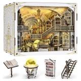 DIY Book Nook Kit with LED (Library of Gods)