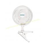 Hurricane Classic 6" Clip Fan, 2-Speed White