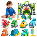 ALASOU 8 PCS Baby Crane Car Toys with Bag