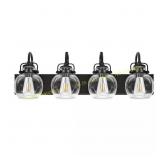 32 in. 4-Light Black Vanity Light