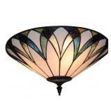 18 in. 3-Light Glass Flush Mount Light