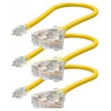 DEWENWILS 2 ft 12/3 Extension Pack of 3