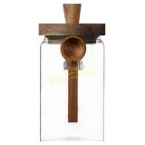 Glass Jar with Wooden Lid & Spoon 2ct