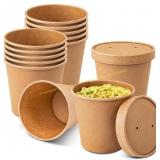 PakTalk 26oz Paper Soup Bowls w/Lids (10)