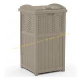 Suncast Wicker Resin Outdoor Trash Can