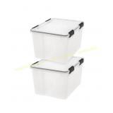 IRIS 46 Qt Plastic Storage Bins with Lids 2Pk