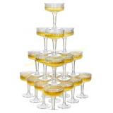 Houmury 20 Pcs 7oz Plastic Champagne Glasses