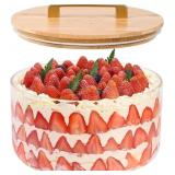 LOVYANXUE 10" Glass Trifle Bowl with Lid