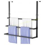 Over Door Towel Rack 3-Tier, 24-Inch, Black