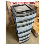 Homz 6-Drawer Clear Plastic Storage Tower