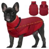 BRKURLEG Dog Winter Coat with Harness, Red M