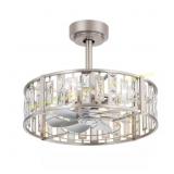 Augus 20" Indoor Satin Nickel Ceiling Fan