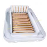Luxe White & Gold PVC Inflatable Pool Lounger