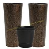 Worth 2 Pack 28" Metal Planter, Bronze