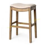 Adrien 31" Wooden Backless Bar Stool - Cream
