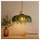 10 in. Modern Green Pendant Light with Shade