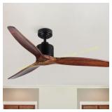 52 in. Solid Wood Ceiling Fan, DC Remote